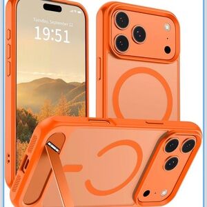 iPhone 17 Pro Case W/Kickstand-Matte Orange-MagSafe-6.3"-Lightweight